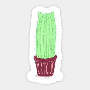 Toxic Neon Green and Red - Catcus - Cat Cactus - Plant Lover Sticker